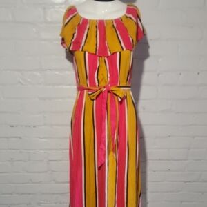 Forever 21 Colorful Striped Midi Dress
